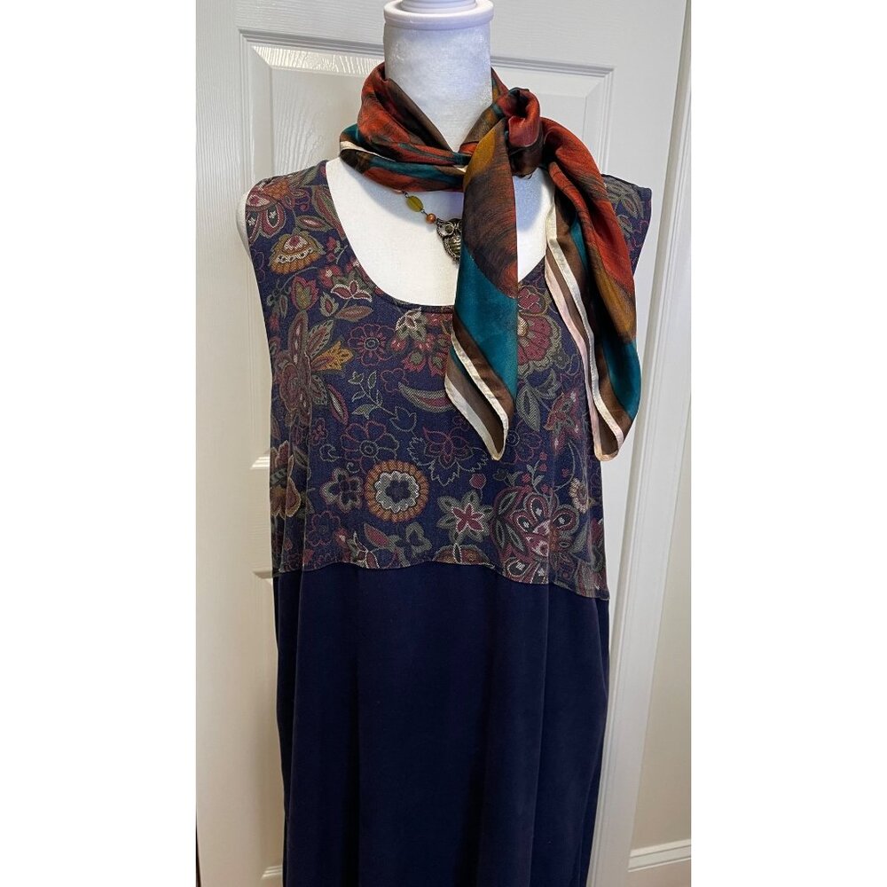 Womens Satin Abstract Pottery Square Scarf OS Vibrant Mature Artsy Eclectic